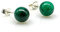 Ohrring 925 Sterling Silber Malachit Perlen 8 mm