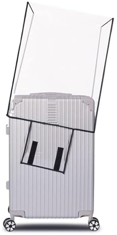 Wasserdichte Kofferabdeckung, Trolley Case Schutzhülle, Koffer Gepäckschutz, PVC Wasserdicht Gepäckabdeckung, Reisekoffer-Schutzhülle Gepäck Cover, Transparente Kofferschutzhülle (Schwarzer Rand 20)