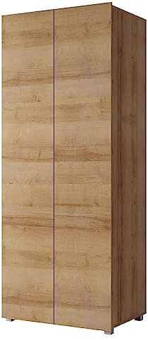 Lomadox Kleiderschrank Drehtürenschrank in Eiche Gold Nb., B/H/T ca. 80/200/52 cm