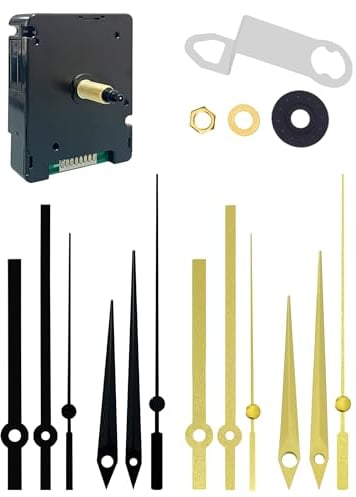 DEEWISH Exklusives DCF Funk-Uhrwerk Set mit 4 Zeigerpaaren - Leises Wanduhr-Bastelkit, Uhrwerk für Wanduhr, Ideal für DIY Uhrenprojekte - Präzise & Zuverlässig, 72 x 56 x 19 mm