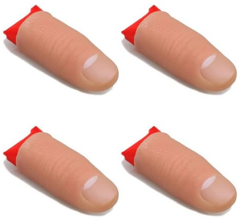 Zauberdaumen,Zauberfinger Finger,Trick Magie Daumenspitze Weich Plastik Finge,Zauberdaumen Trick,Magie Finger Zaubertrick,Finger Zauber Requisiten,Künstliche Daumenspitze,Magische Daumen mit Rot Tuch