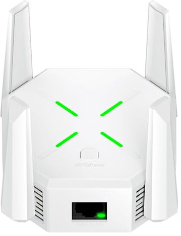 WLAN Verstärker WLAN Repeater 1200Mbit/s, 5GHz & 2.4GHz WiFi Repeater, mit 4 * 180° Schwenkbare Antennes, Unterstützung WPS, WLAN Range Extender Repeater/AP Modus, Kompatibel Allen WLAN Geräten