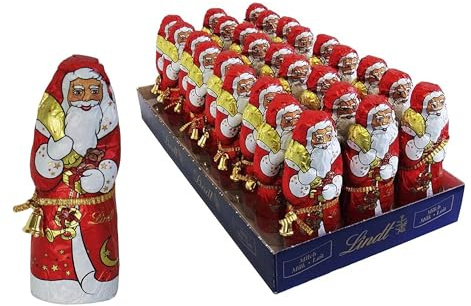 Lindt Weihnachtsmann Hohlfigur aus Alpenvollmilch, 70g, 27 Stück, Vorteilspack