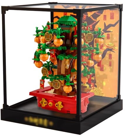Acrylic Display Case for Lego 40648 Money Tree Building Set,Clear Display Case, Dust-Proof Display Case Compatible with Lego 40648 (Only Display Case) (Background)