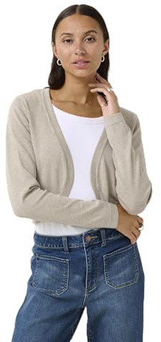 KAFFE Bolero Astrid Damen Bolero Astrid Elegant Jäckchen Langarm Cardigan Bolerojacke L, Elephant Skin Melange