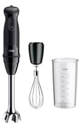 Braun MQ50051M MultiQuick 5 Stabmixer, 750W starker Motor, 2 Geschwindigkeiten, Edelstahl-Zubehör, komfortabel, schwarz