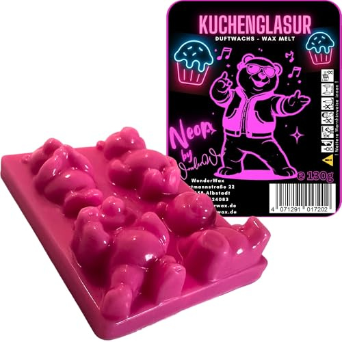 WonderWax Neon Duftriegel 6 x Duftwachs Bären Wachsmelt Duftwachs Raumduft für Duftlampen Soja Wachs Melts Duftmelt Aroma Wellnes Kerzen Wärmer Wax Tarts Kuchenglasur