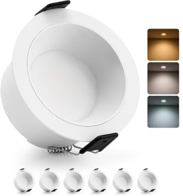 HOMEOW Einbaustrahler LED Blendfrei, 72mm – 80mm Lochmaß, 7W LED Spots 230V | Warmweiß Neutralweiß Kaltweiß, Einbauleuchten Deckenspot Einbau Ultra Flach IP44 für Bad, 6er Set