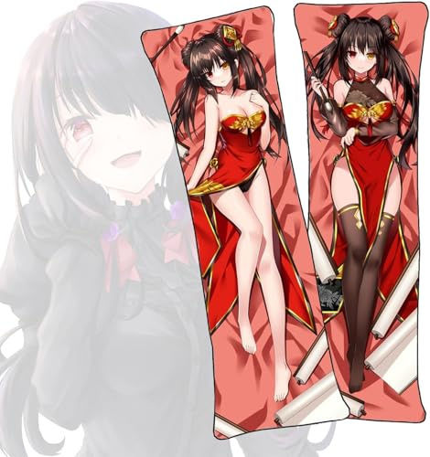 SFHCOISM Dakimakura Anime Kissenbezug Date A Live Tokisaki Kurumi Body Pillow Case Seitenschläferkissen Bezug mit Hochauflösendem Digitaldruck und Unsichtbarem Reißverschluss für Schlafzimmer Deko