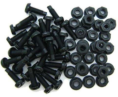 All Trade Direct 30 Pk Black Plastic Number Plate Fixing Bolts & Nuts