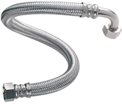 Altech - Flexible Plomberie - Acier Inoxydable - 15x21 - Dn13 - Longueur 500 mm - Coudé - Argenté - 1 Pièce