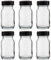 Weithalsflaschen 6 x 100ml Klarglas inkl. Schraubverschluss mit Dichtungsscheibe - Hochwertig, Simplistisch, Glasflasche, 96.5 mm (mit Deckel), Haushaltsgläser