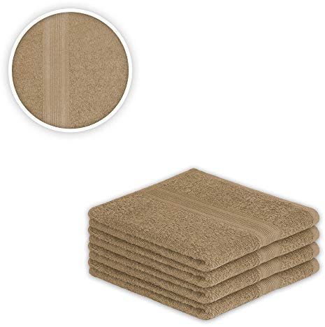 Handtuch Spar Set Baumwolle 500 g/m² Sand 4 x Handtuch 50 x 100 cm