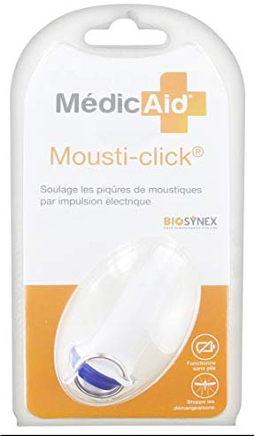 MEDICAID - Mousti-click ® - Dispositif Après Piqûre - Soulage les Piqûres de Moustiques par Impulsion Électrique