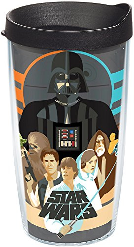 Tervis 1254453 Star Wars - Vaso térmico clásico con envoltura y tapa negra, Tritan, transparente