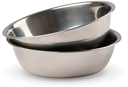 Bonza Zwei Edelstahl Hundenäpfe oder Katzennäpfe für Futterstation Hund und Katzen Futterstation - Perfektes Hunde Napfset Kleine Hunde - Katzen Napfset