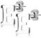 Bungsa BUCHSTABE E Ohrstecker Silber - BUCHSTABEN E Ohrring in Silber - Alphabet Ohrringe zum Stecken - aus Edelstahl - Ohrschmuck für Damen, Kinder & Herren