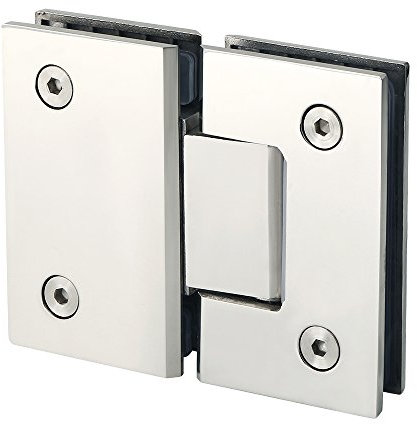 Alise Glass Shower Door Hinges, 180 Degree Heavy Duty Stainless Steel Cabinet Hinges, Frameless Shower Doors Hardware, Polished Chrome