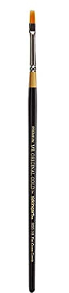 KINGART Original Gold 9120-1/8 Flat Rake Series Premium Golden Taklon Multimedia Artist Brushes