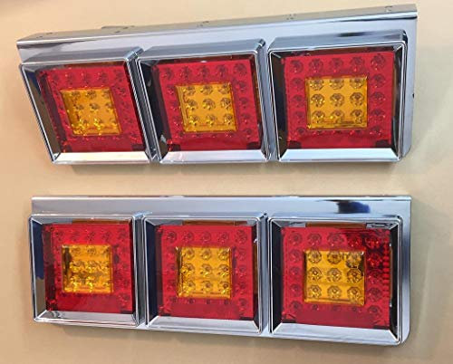 VNVIS 2x LED Rückleuchten mit Edelstahlgehäuse 24V LKW Anhänger Chassis Wohnwagen Wohnmobil Bus