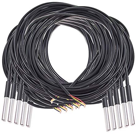 AZDelivery 10 x DS18B20 Sonda di Temperatura Digitale Sensore di Temperatura con Cavo da 3 Metro Impermeabile compatibile con Arduino e Raspberry Pi incluso un E-Book!