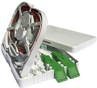 Roseta de Fibra óptica de terminación de Red con 2 Adaptador SC/APC y 2 Pigtail de Bitel