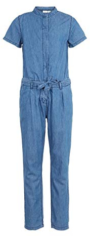 NAME IT Mädchen Jeans - Jumpsuit mit kurzen Ärmeln 128