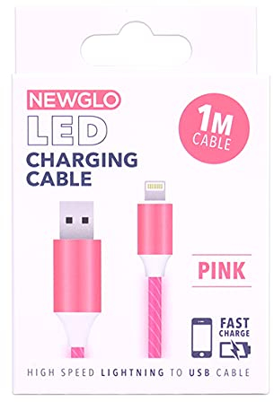 Newglo - Cavo di ricarica USB illuminato, colore: Rosa