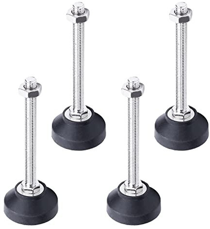 MroMax Lot de 4 pieds filetés réglables pour meubles M10 x 100 mm