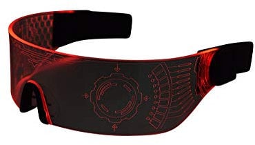 ASVP Shop Cyberpunk LED Visor Glasses - Perfect For Cosplay and Festivals - Cybergoth - Cyberpunk Glasses Goggles (HTC04-RED)