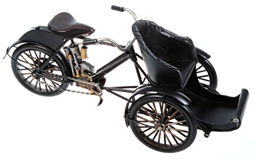 Schick-Design Fahrrad Rikscha aus Metall 27 cm Fahrradtaxi Oldtimer Nostalgie Blech Modell Post Rad Velo Fahrrad
