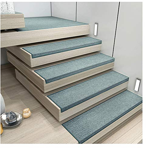 YUXO Treppenstufen Stufenmatte Treppen-Teppich Rechteck Einfarbig Selbstklebend Kurzer Flaum rutschfest 4 Farben 5 Größen Teppiche (Color : C- 26X75CM, Size : 1pcs)