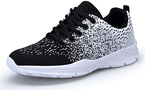 DAFENP Unisex Uomo Donna Scarpe da Ginnastica Corsa Sportive Fitness Running Sneakers Basse Interior Casual all'Aperto (nerobianco, Numeric_41)