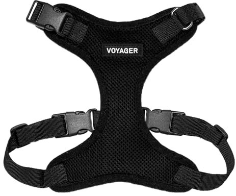 Best Pet Supplies Voyager Step-in Lock Haustiergeschirr – Allwetter-Netz, verstellbares Step-in-Geschirr für Katzen und Hunde – Schwarz, M