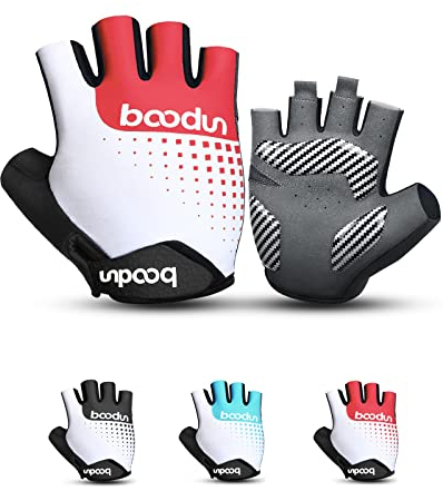 KONVINIT Fahrradhandschuhe Herren Damen Sommer Halbfinger MTB Handschuhe,Radhandschuhe für Rennrad/Mountainbike/Radreise,Fahrrad Handschuhe Freizeit Männer/Frau,Atmungsaktive,red M