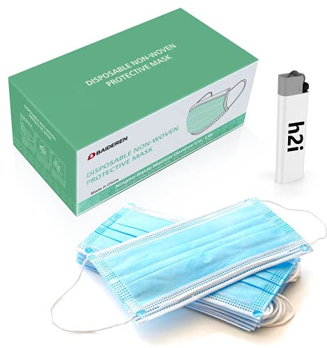 h2i 10.000 Stück 3-lagige Einweg Mund - Nasen Schutz Maske (5er Pack)