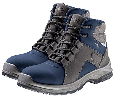 NEO TOOLS - Stivali da lavoro da uomo, classe O2 SRC, in pelle nabuk, gambale alto con allacciatura, suola rinforzata, antiscivolo, suola antistatica in plastica, tallone resistente agli urti