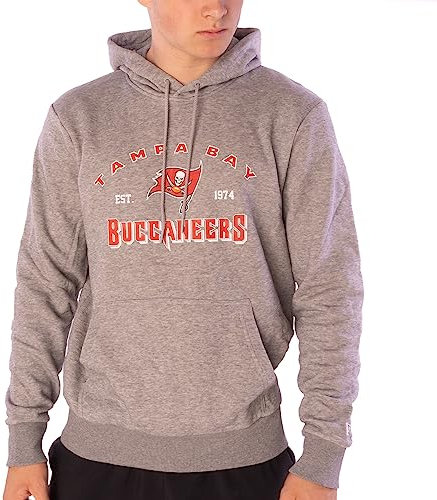 New Era Hoodie - NFL MBA MLB - Kapuzenpullover - Football Basketball Baseball - Limited Edition (Tampa Bay Buccaneers Light Grey, XXL)