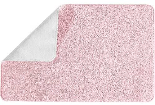 Tapis de Bain uni en Polyester Rose 50x80cm