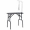 Tidyard Trimmtisch mit 1 Schlaufe klappbar Tierpflegetisch Schertisch Pflegetisch für Hunde Katzen Metall Schwarz und Silbern 81 x 48,5 x 80 cm