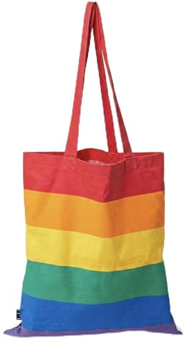 LondonWeek® Einkaufstasche – Pride Flag Rainbow LGBT Flag Tote Bag – 100% Baumwolle, regenbogenfarben, Einheitsgröße