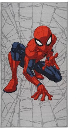 Disney Home Kinderteppich - Offiziell lizenzierter Kinderspielteppich für Kinderzimmer, Spielzimmer - rutschfeste und waschmaschinenfeste Spielmatte für Kinder, Disney Spiderman Teppich 80 x 120 cm
