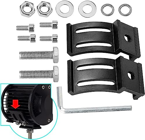 WOWLED Montagehalterungen für LED-Arbeitslichtleisten, 2er-Pack Universal-Einstellhalterung, verschiebbar für die meisten Arbeitsscheinwerfer, Bar-Pod-Leuchten, Offroad-Arbeitslichthalterung, LKW-Auto