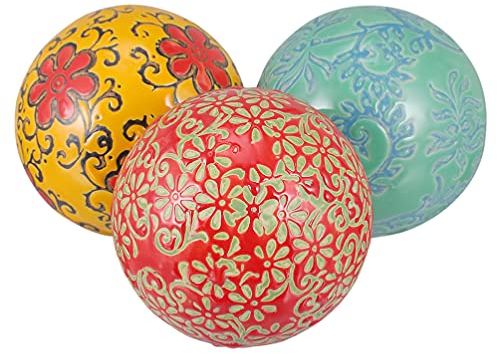Homoyoyo Dekoschale Schwimmende Kugeln Keramische Kugeln Kugeln: Vintage Schwimmende Kugel Dekorative Kugeln für Schüssel Vase Basket Fischbeh?lter Wohnkultur 3 Stücke Zuf?llige Art Bunte 6Cm Melem