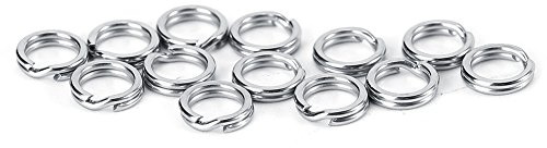 Joyzan Angeln Spaltringe, Sprengringe Spaltringe Edelstahl Split Ring Köderring für Fischen Doppel Snap Angelköder Fischköder Angelzubehör Haken Köder Verbingdungsringe Leinen Connector Ringe Kit