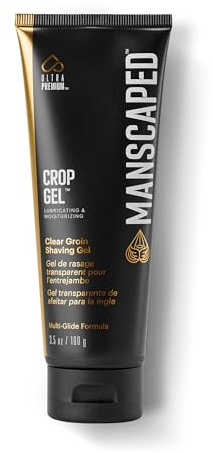 MANSCAPED® Crop Gel® Clear Groin Shaving Gel, Moisturizing and Lubricating Multi-Glide Formula Designed for Below-the-Waist Trimming, Vegan and Paraben-Free (3.5 oz)