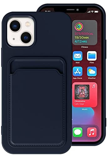 König Design Handyhülle kompatibel mit Apple iPhone 14 Plus Schutzhülle Case Cover Kartenfach Blau