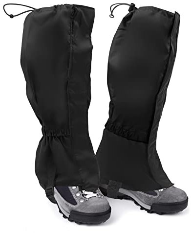 REAQUE Outdoor Gamaschen, 500D wasserdichte Gamaschen Ärmel Beinschutz für Radfahren Snowboarden Wandern Klettern (Schwarz)