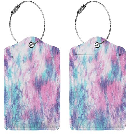 Buyidec Gepäckanhänger für Koffer, Leder, Gepäckanhänger mit Schlaufe, Namensschild, Reisetasche, Etiketten-Set für Damen, Herren, Jungen, Mädchen, Kinder, 2 Stück