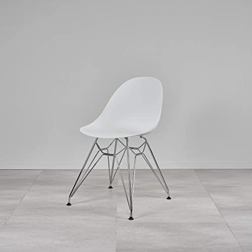 Kollecture Carine Stuhl mit Chromgestell | 7 Farbe Weiß